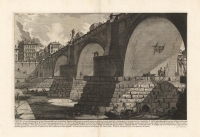 Veduta del Ponte d'Elio Adriano, oggi detto di S. Angelo, dalla parte. . . .