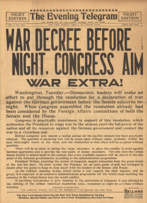 War Decree Before Night, Congress Aim : War Extra!