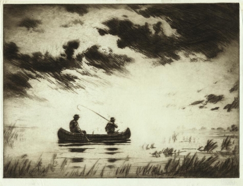 Fishing from a Canoe. [Untitled].