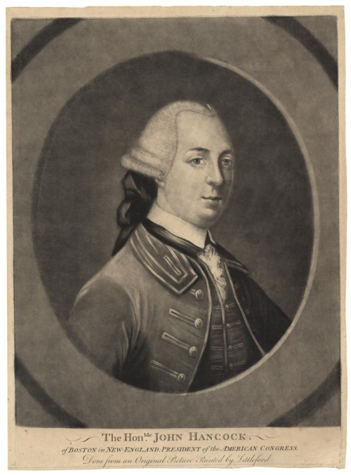 The Hon.ble John Hancock. of Boston in New-England; President of the American Congress.