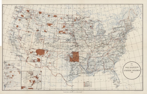Map showing Indian reservations within the limits of the United States, 1914.