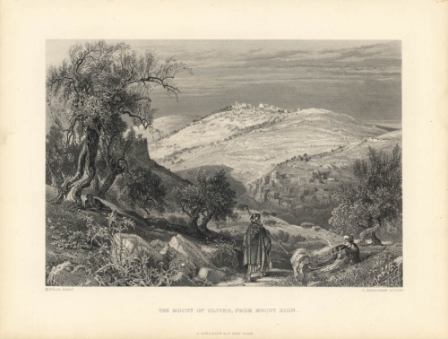 The Mount of Olives, from Mount Zion. [Mount Olivet].
