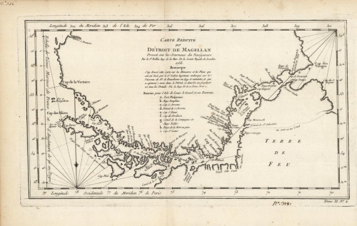 Carte Reduite du Detroit de Magellan. Dresses sur les Journaux des Navigateurs.