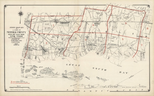 Index map No.1 of a part of Suffolk County, South Side - Ocean Shore Long Island.  Townships of Babylon and Part of Islip. (Fire Island)