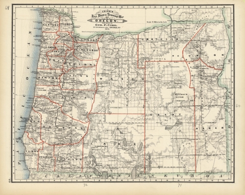 Cram's Rail Road & Township Map of Oregon.