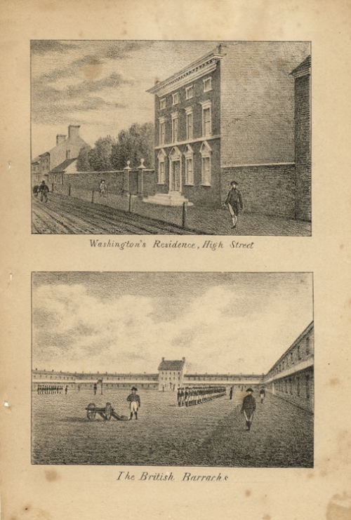 Washington's Residence, High Street.  [and] The British Barrachs.