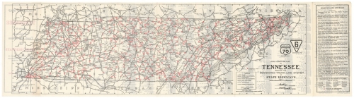 Road Condition Map of Tennessee showing the Designated Trunk Line System of State Highways.