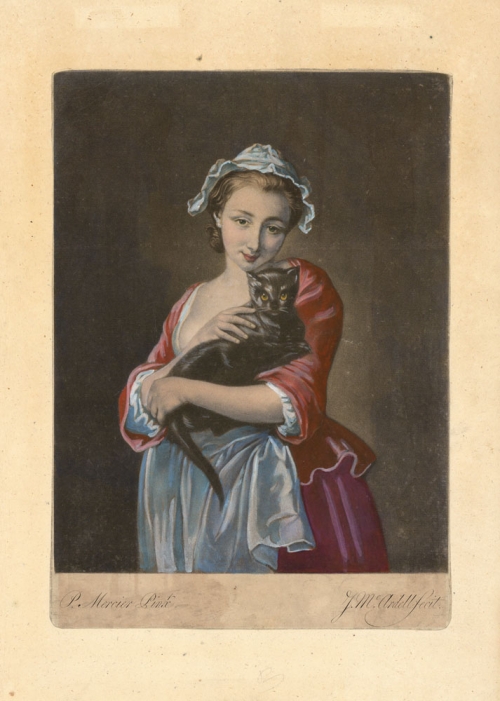 A Girl Holding a Cat.