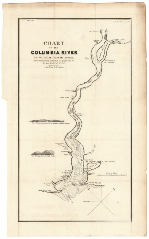 Chart of the Columbia River for 90 miles from its mouth.