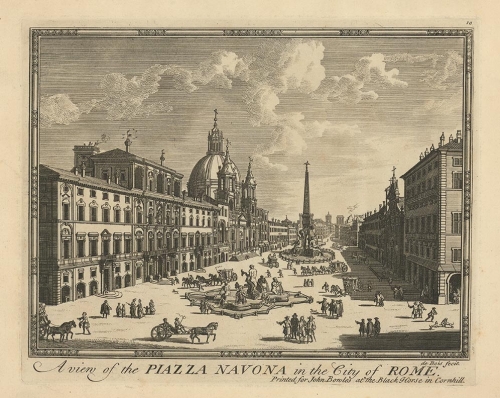 A View of the Piazza Navona in the City of Rome.
