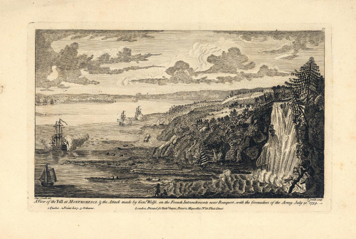A view of the Fall of Montmorenci, & the Attack made by General Wolfe, on the French Intrenchments near Beauport, with the Grenadiers of the Army, July 31, 1759.